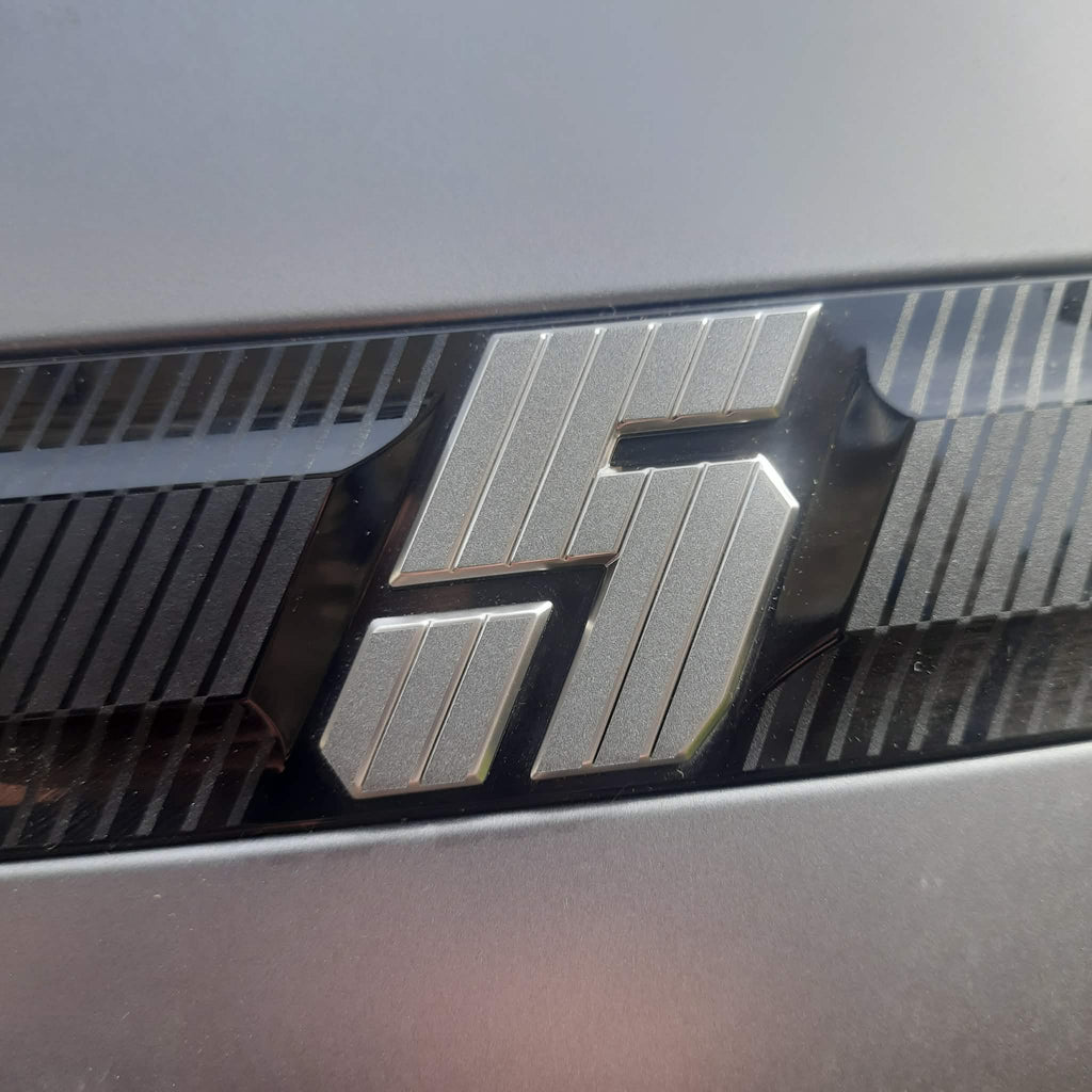 Satin Graphite Grey Metallic Renault 5 Etech Rear Badge Overlay Graphic