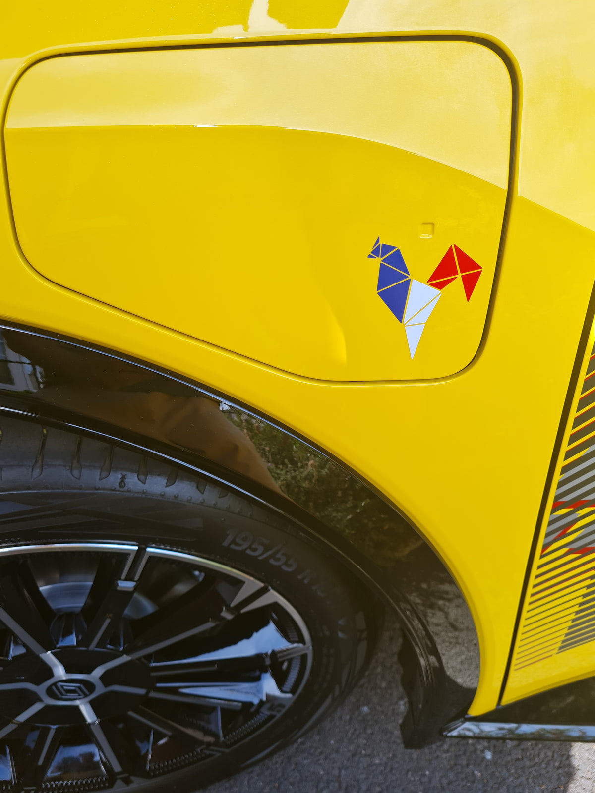 French Flag Renault 5 Charging Flap Cockerel