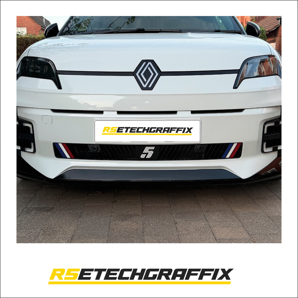 Renault 5 Etech French Flag Laser Cut Acrylic Front Bumper Inserts - Both Sides - SAVE £8.98!