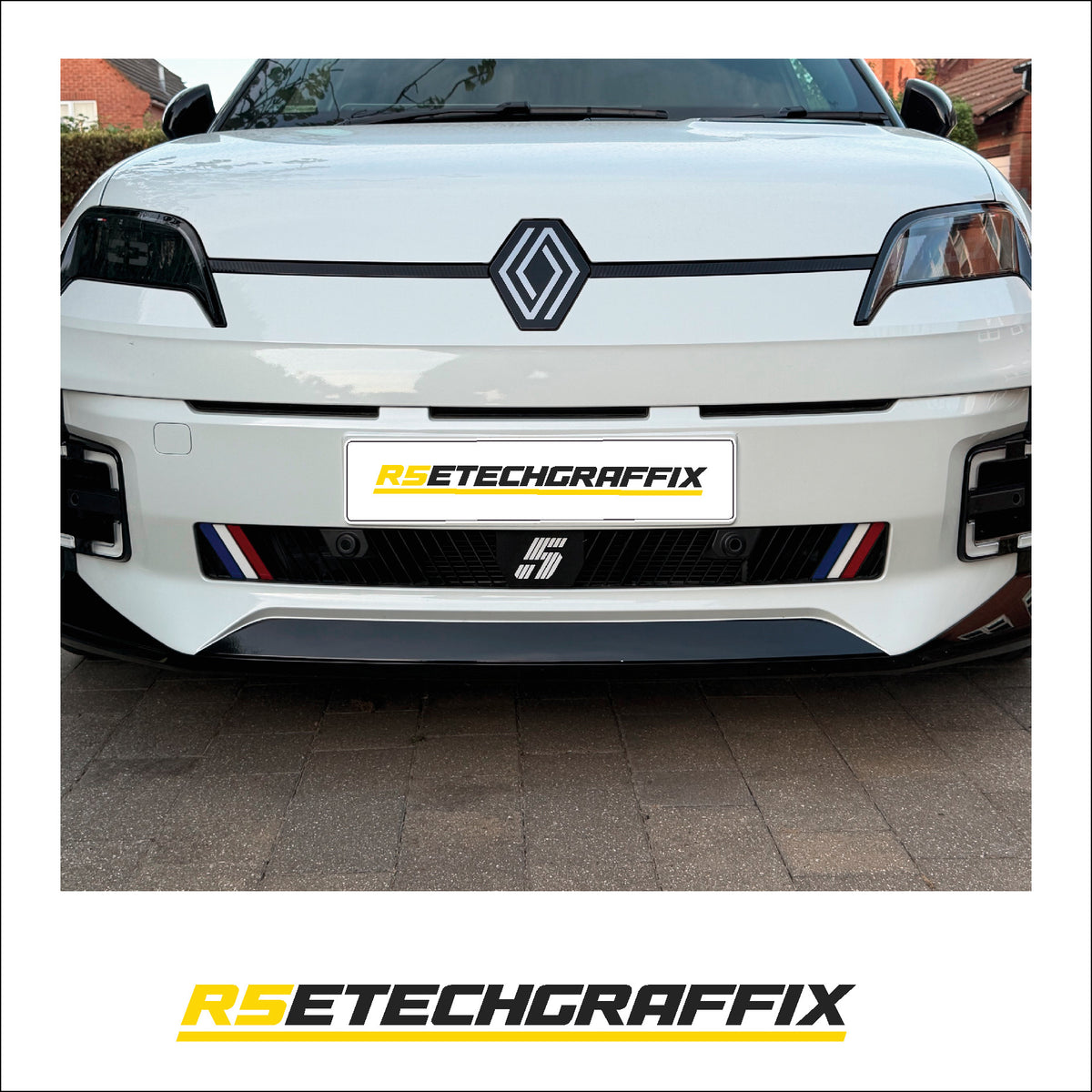 Renault 5 Etech French Flag Laser Cut Acrylic Front Bumper Inserts - Both Sides - SAVE £8.98!