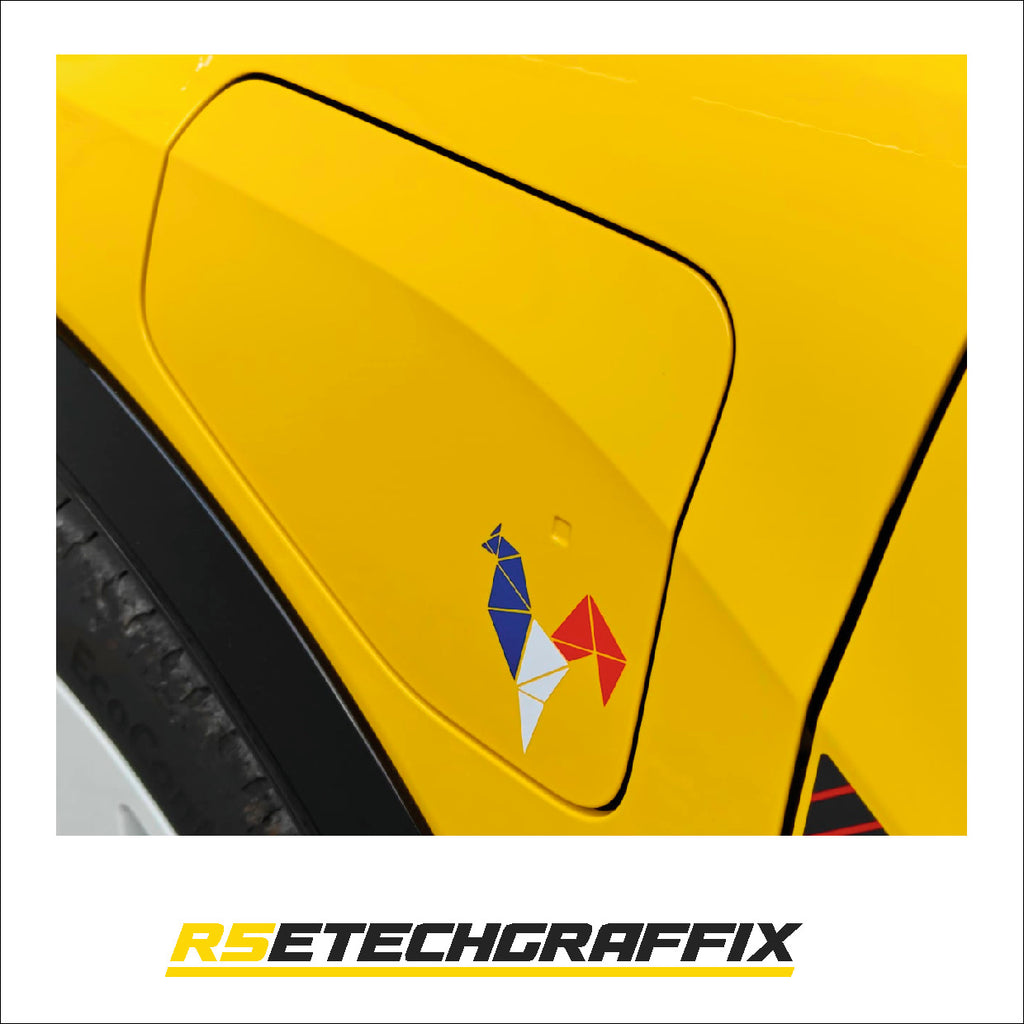 French Flag Renault 5 Charging Flap Cockerel