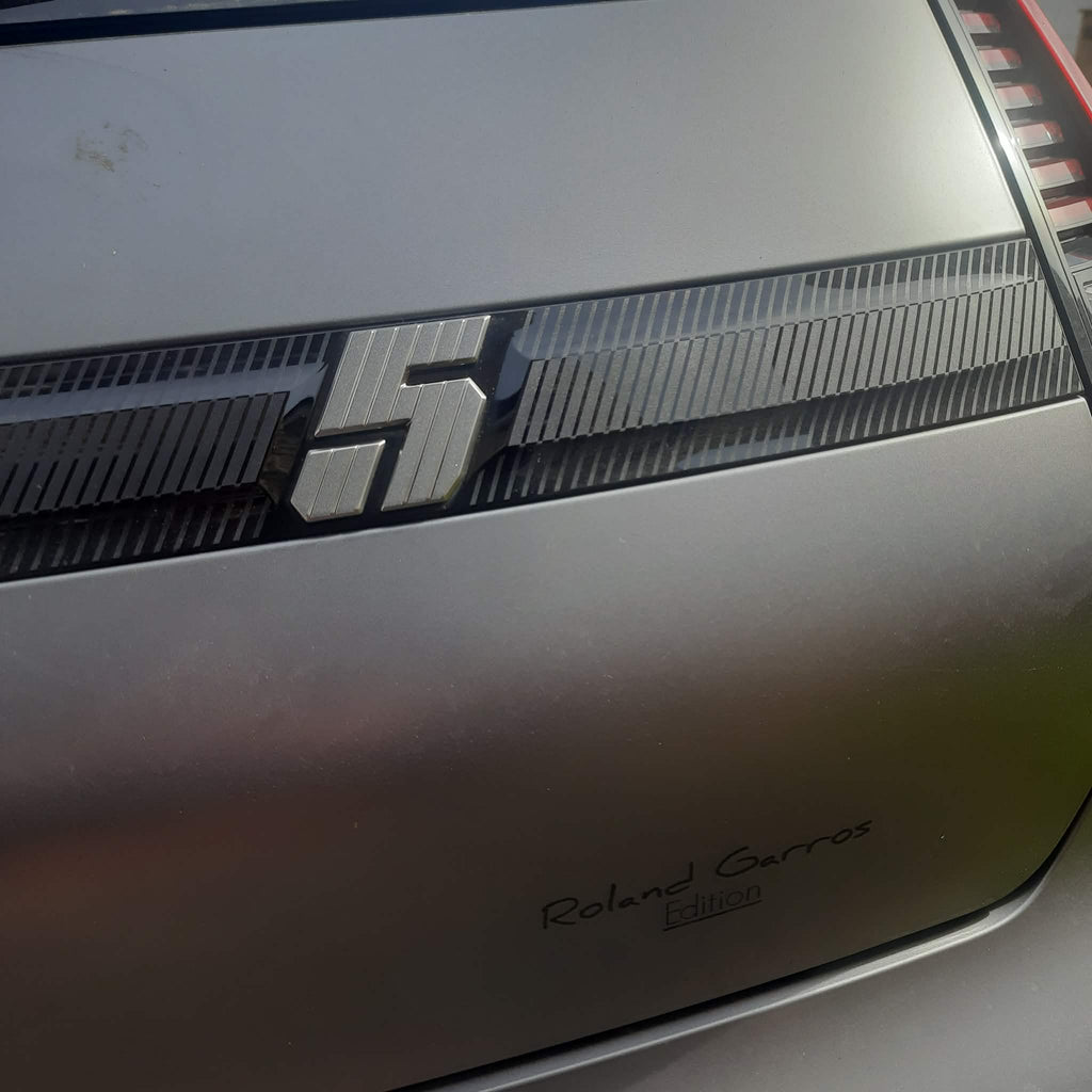 Satin Graphite Grey Metallic Renault 5 Etech Rear Badge Overlay Graphic