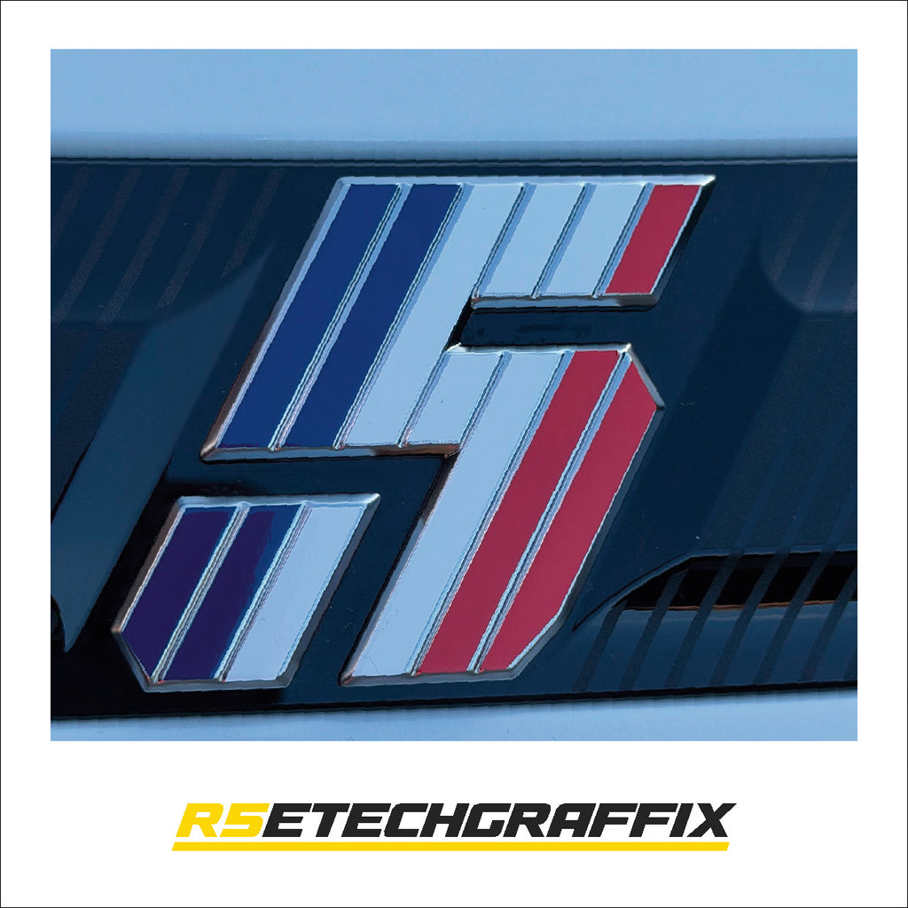 French Flag Renault 5 Etech Rear Badge Overlay Graphic