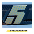 Satin Gold Renault 5 Etech Rear Badge Overlay Graphic