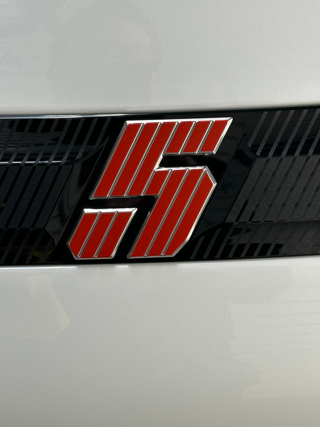 Roofline Red Renault 5 Etech Rear Badge Overlay Graphic