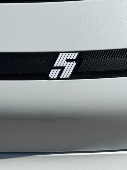 Gloss White Renault 5 Etech Rear Badge Overlay Graphic
