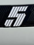 Gloss White Renault 5 Etech Rear Badge Overlay Graphic