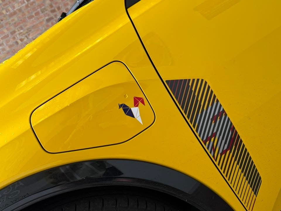 French Flag Renault 5 Charging Flap Cockerel