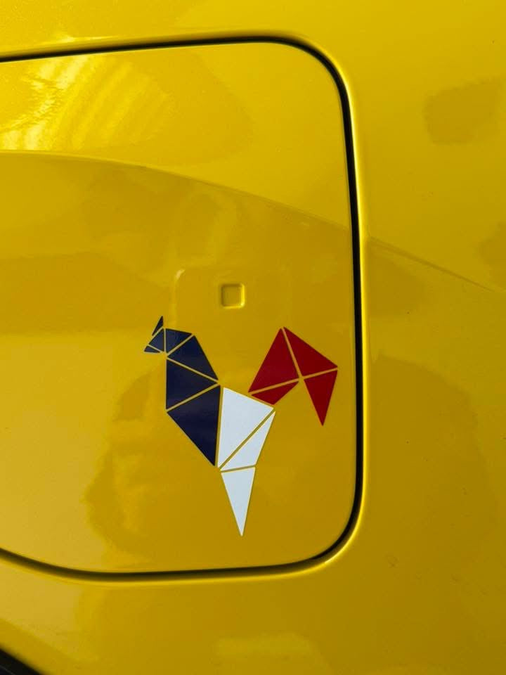 French Flag Renault 5 Charging Flap Cockerel