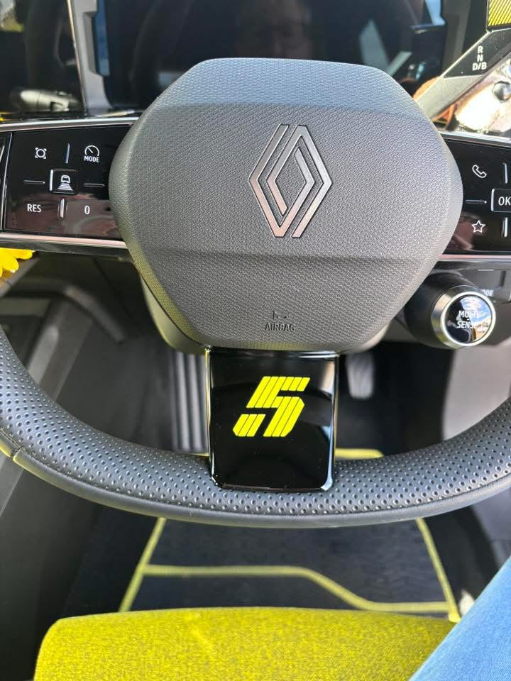 Renault 5 Etech Steering Wheel Graphic - Yellow
