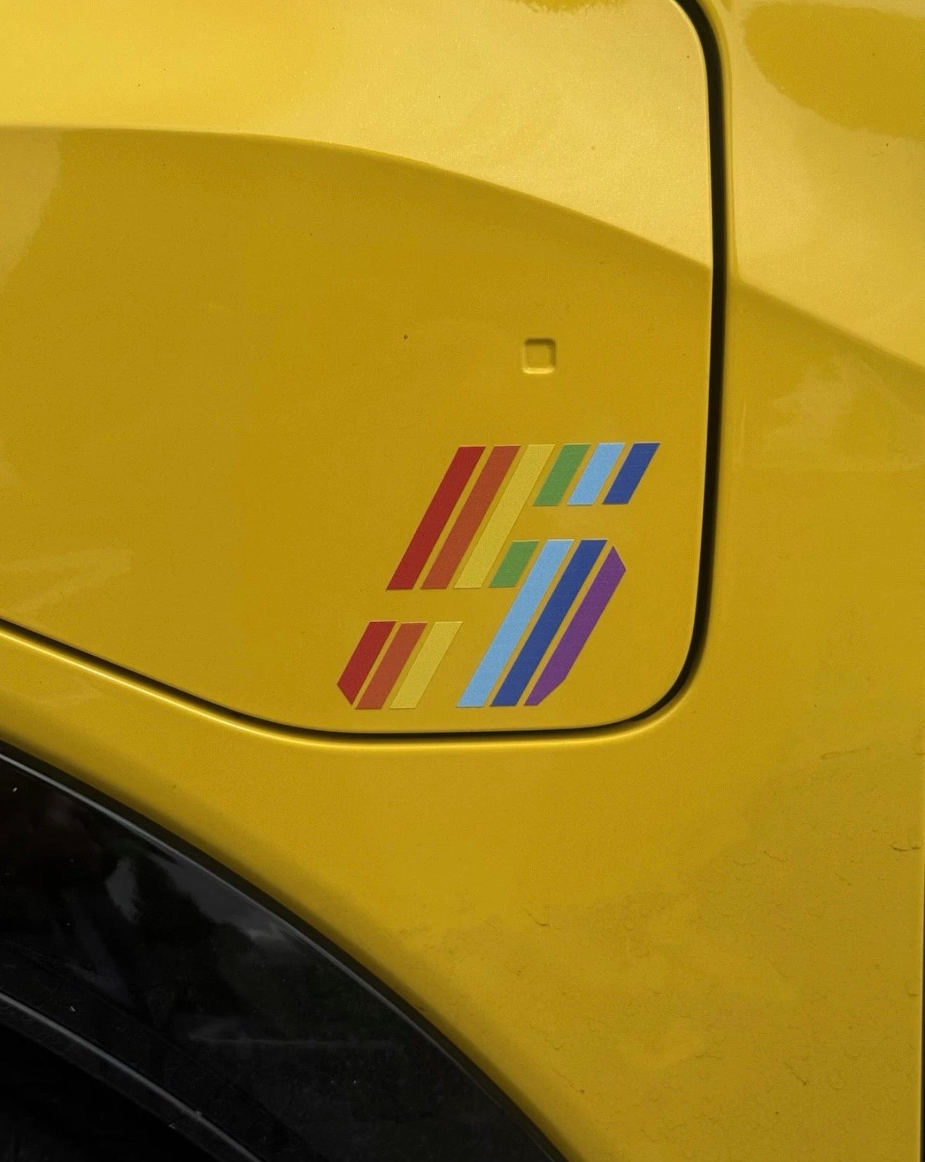 Fun Rainbow Renault 5 Etech Rear Badge Overlay Graphic