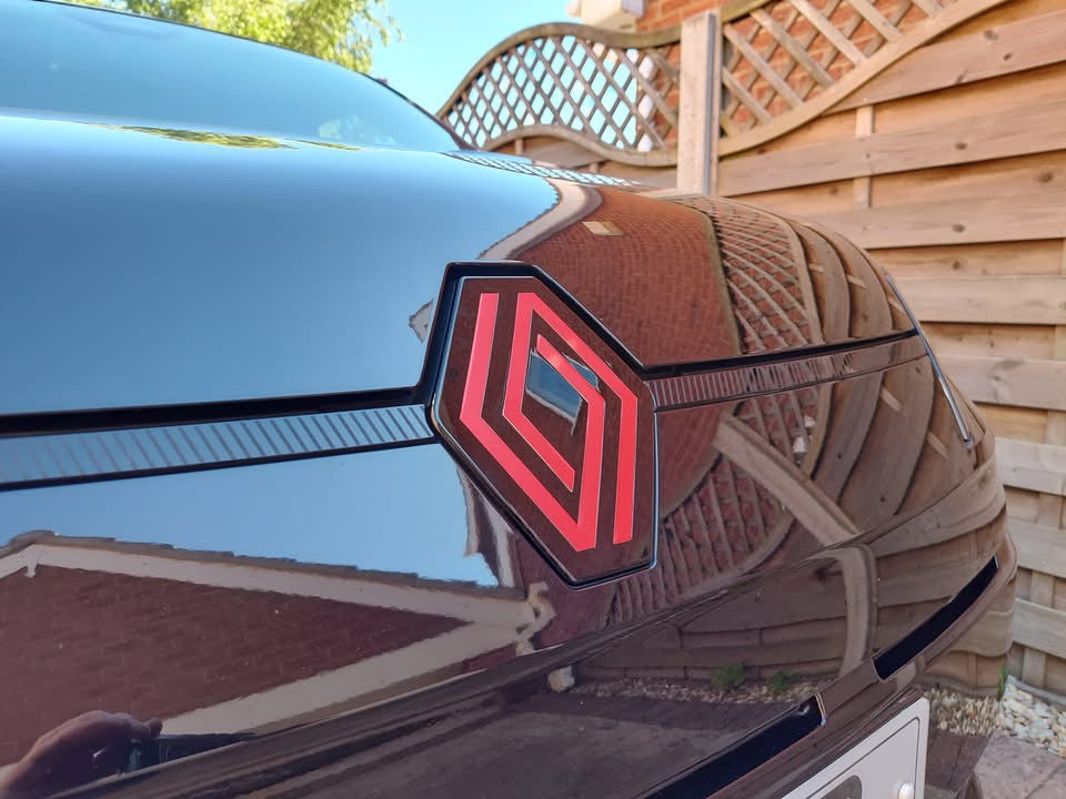 Roofline Red Renault 5 Etech Front Badge Overlay Graphic
