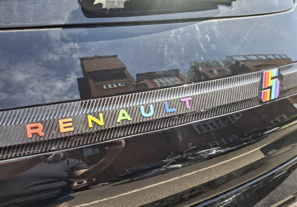Fun Rainbow Renault 5 Etech Rear Badge Overlay Graphic