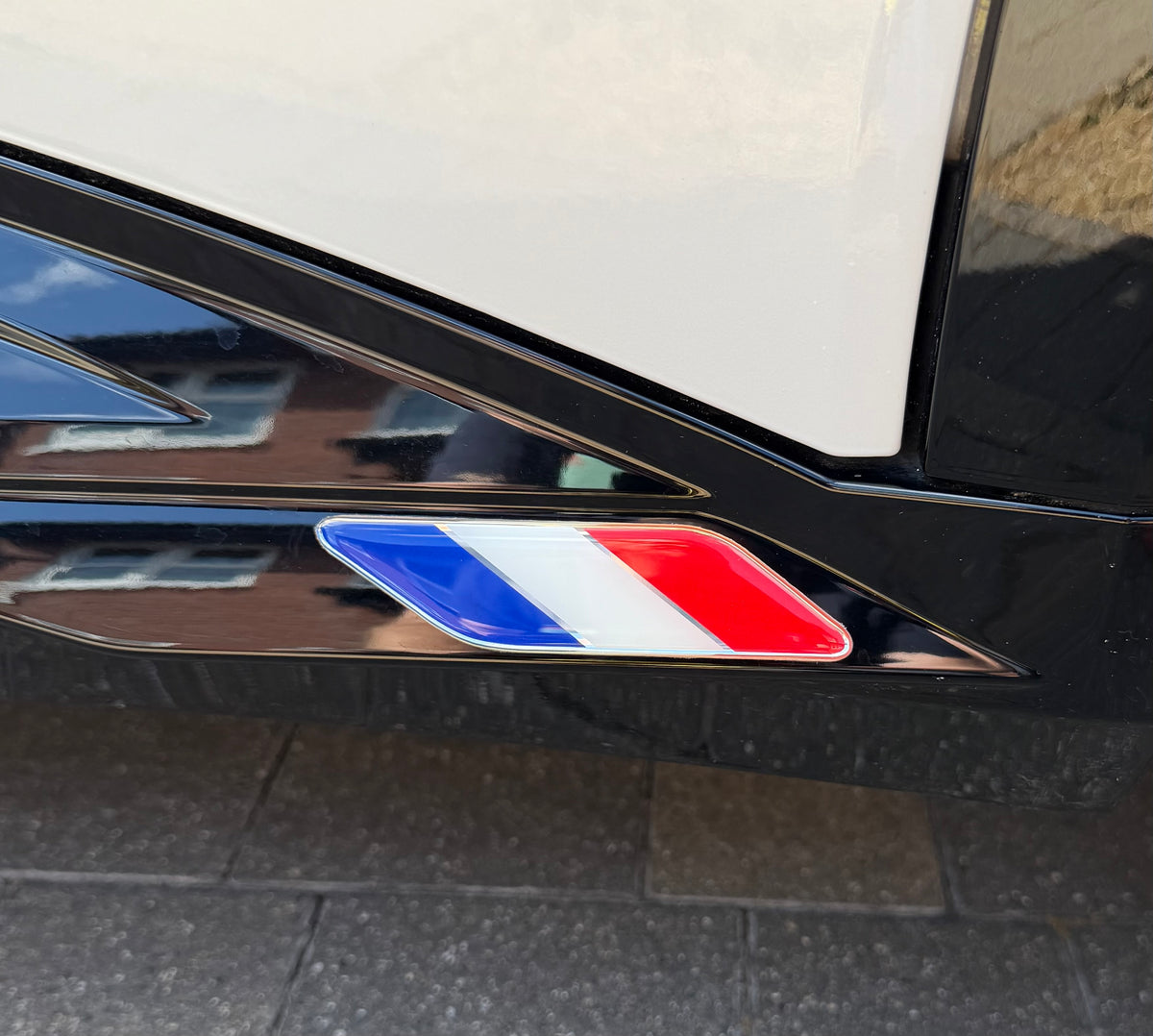 Universal French Flag Self Adhesive Resin Badges (pair)