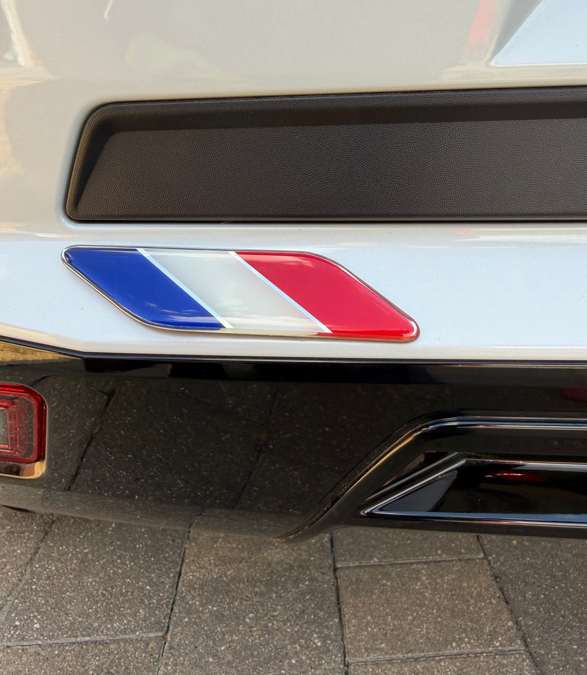 Universal French Flag Self Adhesive Resin Badges (pair)