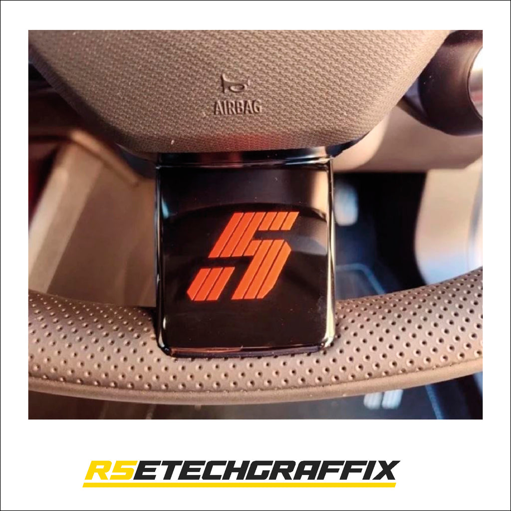 Renault 5 Etech Steering Wheel Graphic - Roofline Red