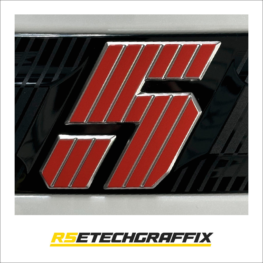 Roofline Red Renault 5 Etech Rear Badge Overlay Graphic