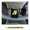 Renault 5 Etech Steering Wheel Graphic - Yellow