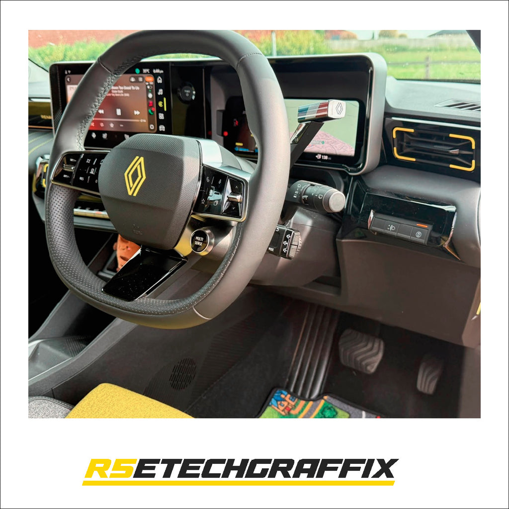 Renault 5 Etech Vent & Steering Wheel Overlay Kit - Yellow