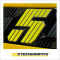 Yellow Renault 5 Etech Rear Badge Overlay Graphic