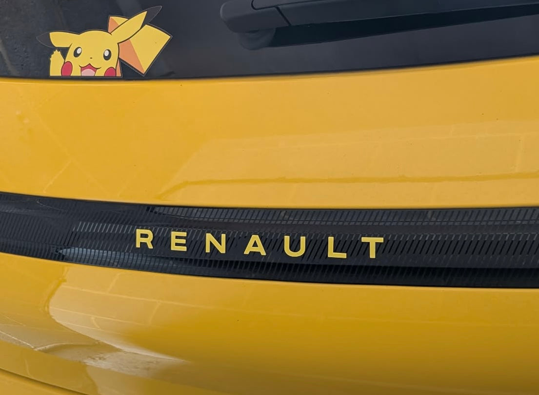 Renault 5 Etech rear RENAULT Letters Overlay Graphic - Various Colours
